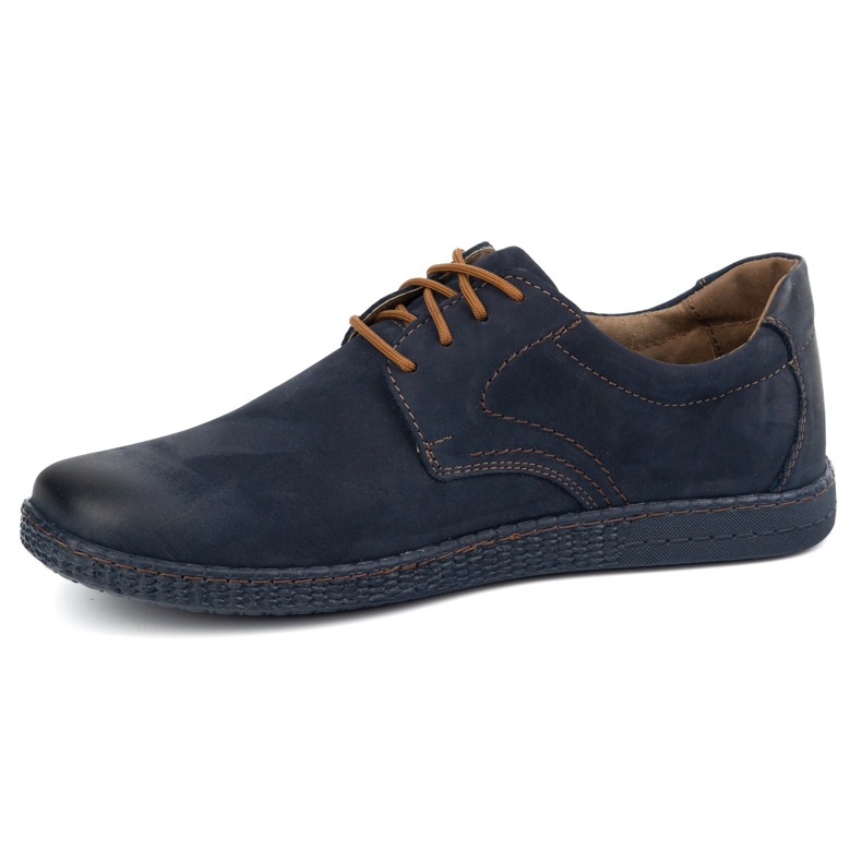 KOMODO Zapatos de cuero para hombres casuales 933/2 azul marino 1