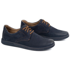 KOMODO Zapatos de cuero para hombres casuales 933/2 azul marino 2