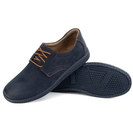KOMODO Zapatos de cuero para hombres casuales 933/2 azul marino 3