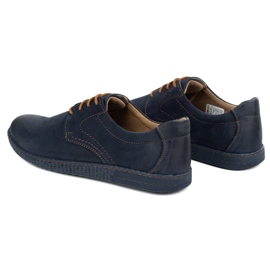 KOMODO Zapatos de cuero para hombres casuales 933/2 azul marino 4