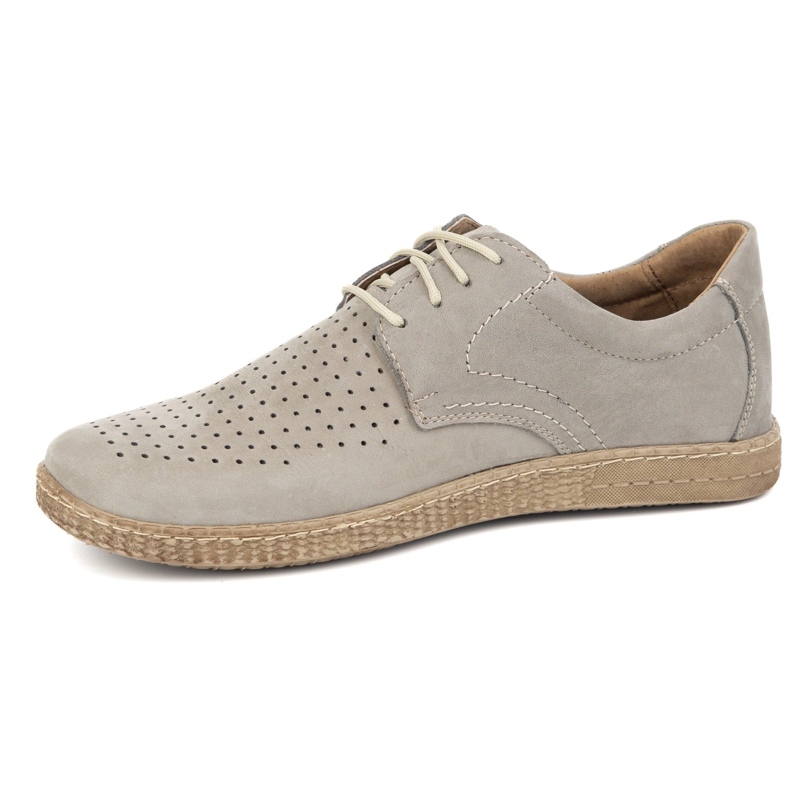 KOMODO Zapatos de cuero para hombres casuales 933/l/2 gris 1