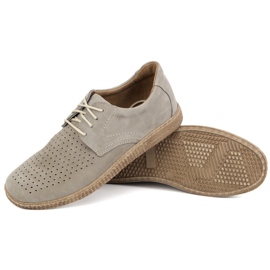 KOMODO Zapatos de cuero para hombres casuales 933/l/2 gris 3