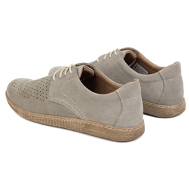 KOMODO Zapatos de cuero para hombres casuales 933/l/2 gris 4