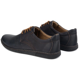 KOMODO Zapatos de cuero para hombres casuales 933/2 negro 4