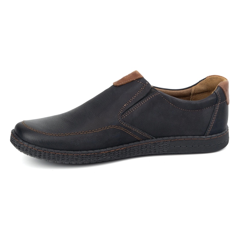 KOMODO Zapatos de cuero para hombres informales 854/2 negro 1