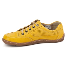 Zapatillas de cuero minimalista de mujeres descalzos Olivier 770 amarillo perforado 9