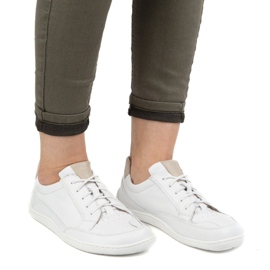 Zapatillas de cuero minimalista de mujer descalzo Olivier 1282 White blanco 8