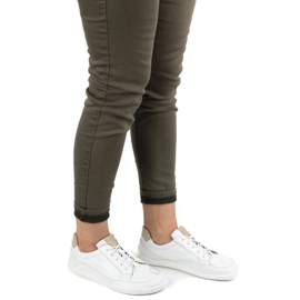Zapatillas de cuero minimalista de mujer descalzo Olivier 1282 White blanco 9