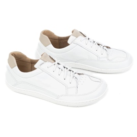 Zapatillas de cuero minimalista de mujer descalzo Olivier 1282 White blanco 5