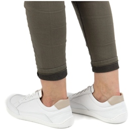 Zapatillas de cuero minimalista de mujer descalzo Olivier 1282 White blanco 10