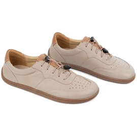 Kampol Zapatos de cuero minimalista descalzo 500/18 Cappuccino beige 3
