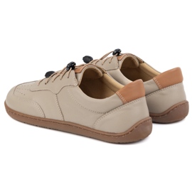 Kampol Zapatos de cuero minimalista descalzo 500/18 Cappuccino beige 5
