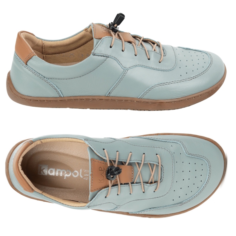 Kampol Zapatos de cuero minimalista descalzo 500/24 ​​pistachos verde 1