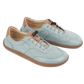 Kampol Zapatos de cuero minimalista descalzo 500/24 ​​pistachos verde 3