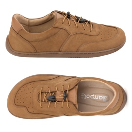 Kampol Zapatos de cuero minimalista descalzo 500/24 ​​marrón claro 1