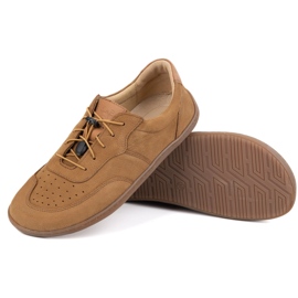 Kampol Zapatos de cuero minimalista descalzo 500/24 ​​marrón claro 8