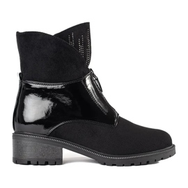 Botines mujer ante negro con cristales 2