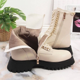 Botines de piel con cadena insulada Artiker W HBH40 beige 9