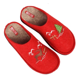 Zapatillas de estar por casa de fieltro de lana Big Star W INT1803B rojo 7