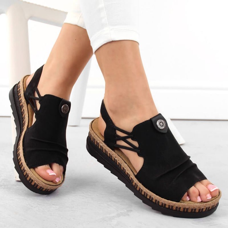 Sandalias cómodas Rieker W RKR677 negro 2