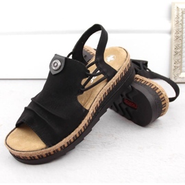 Sandalias cómodas Rieker W RKR677 negro 7