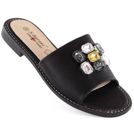 Chanclas con pedrería S.Barski W OLI262A, negro 6