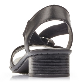 Sandalias mujer de piel con gomas negras Rieker 62662-01 negro 9