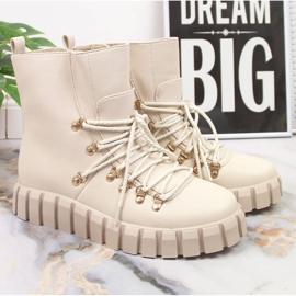 Botas cálidas de mujer con plataforma, beige Potocki WOL108B 3