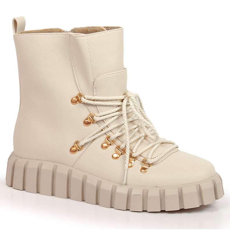 Botas cálidas de mujer con plataforma, beige Potocki WOL108B 1