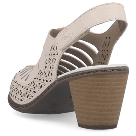 Rieker 40959-60 sandalias beige piel tacón alto 16