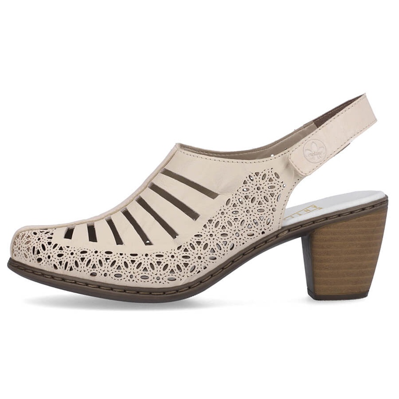 Rieker 40959-60 sandalias beige piel tacón alto 2