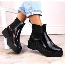 Botas lacadas Big Star MM274395, botas Chelsea, botas de lluvia impermeables negro 2