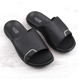 Zapatillas de hombre fabricadas en piel ecológica con velcro, negro Big Star LL174603 3