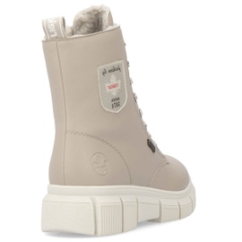 Botines de mujer obreros impermeables beige Rieker X3410-20 1