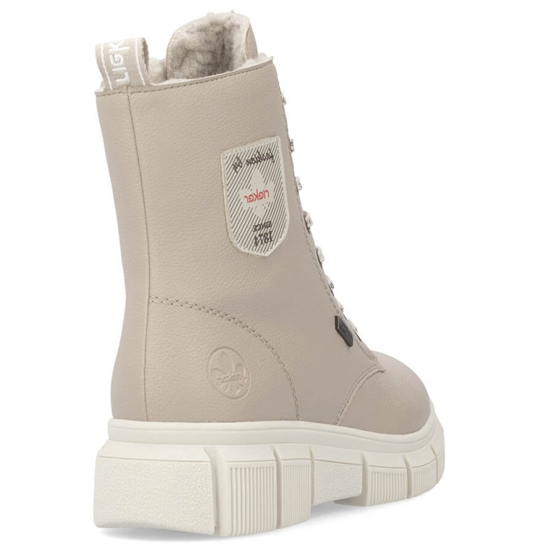 Botines de mujer obreros impermeables beige Rieker X3410-20 1 Botines de mujer obreros impermeables beige Rieker X3410-20 1