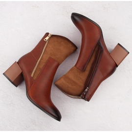 Botines de mujer aislantes de tacón marrón Jezzi ASA217-9 6