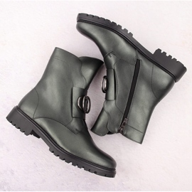 Botas aislantes de mujer con decoración, verde Potocki 12441 3