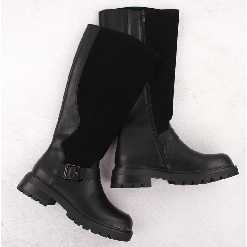 Botas de mujer Sergio Leone KZ708 piel negra negro 1