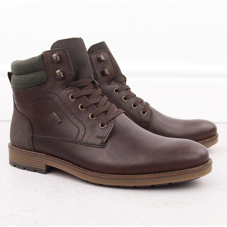 Botines de piel impermeables, zapatos aislantes para hombre, marrón Rieker F4544-25 1 Botines de piel impermeables, zapatos aislantes para hombre, marrón Rieker F4544-25 1
