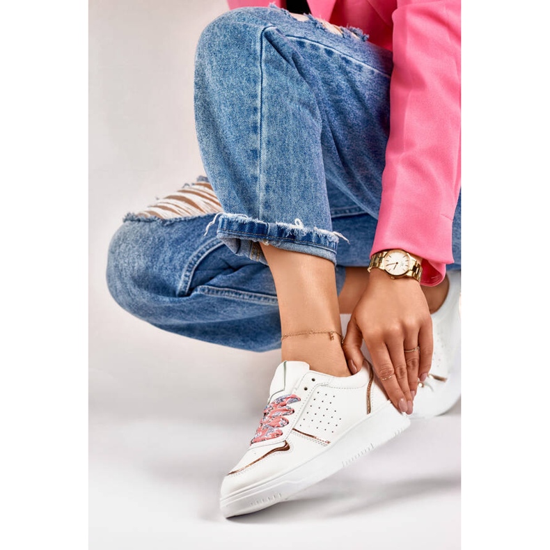 Calzado deportivo para mujer, zapatillas deportivas con cordones reemplazables, blanco 85-872CH 2