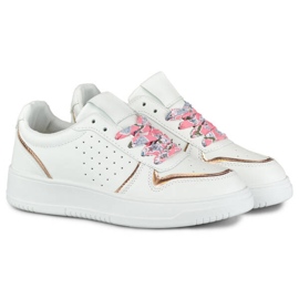Calzado deportivo para mujer, zapatillas deportivas con cordones reemplazables, blanco 85-872CH 4