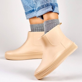 Botas de agua de mujer beige mate YJ-7-2BE 1