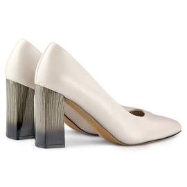 Zapatos de salón de punta para mujer con tacón alto decorativo, beige GD-FL486A-L.BE 4