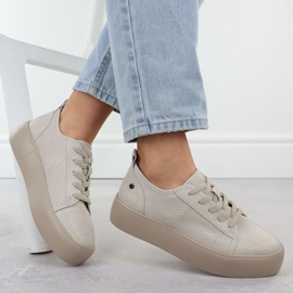 Filippo Zapatos de cuero para mujeres. beige 4
