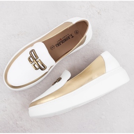 Zapatos de cuero para mujeres en la plataforma White Gold T.Sokolski W25-499 blanco 3