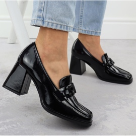 Zapatos de mujer pintados en el Potocki Negro SZ12553 Post 6