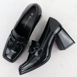 Zapatos de mujer pintados en el Potocki Negro SZ12553 Post 4