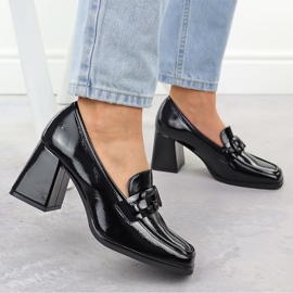 Zapatos de mujer pintados en el Potocki Negro SZ12553 Post 9