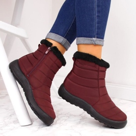 Botas de nieve impermeables con cremallera News W EVE181C burdeos rojo 9