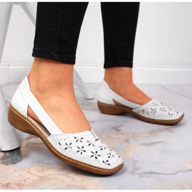 Rieker W RKR442B Zapatos piel calada blanco 18